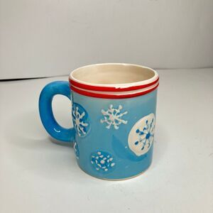 MSRF Coffee Mug White Ceramic Blue Snowflake